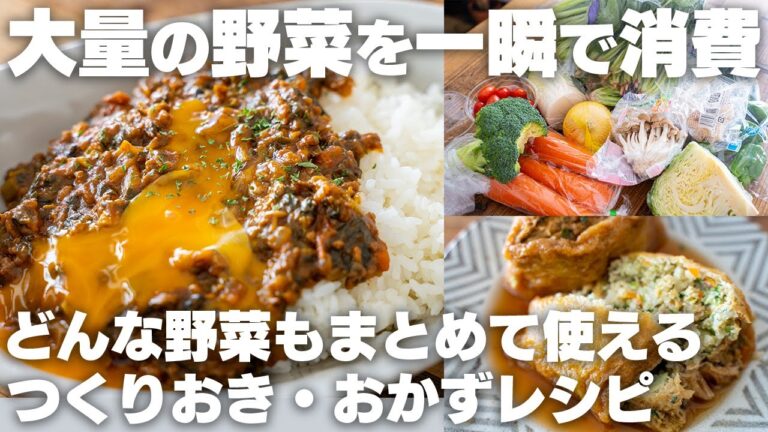 作り置きにも！余ってる野菜を一気に消費！どんな野菜でも使える、大量野菜レシピ2種