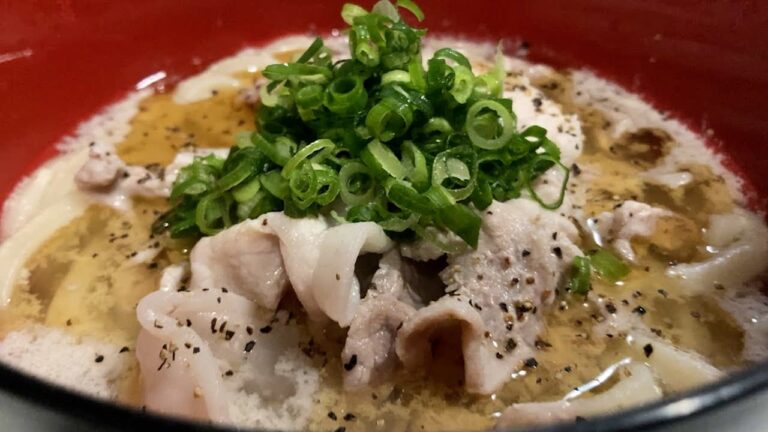 レンジで作る豚小間塩ねぎうどんがお店の味なのに簡単にできた