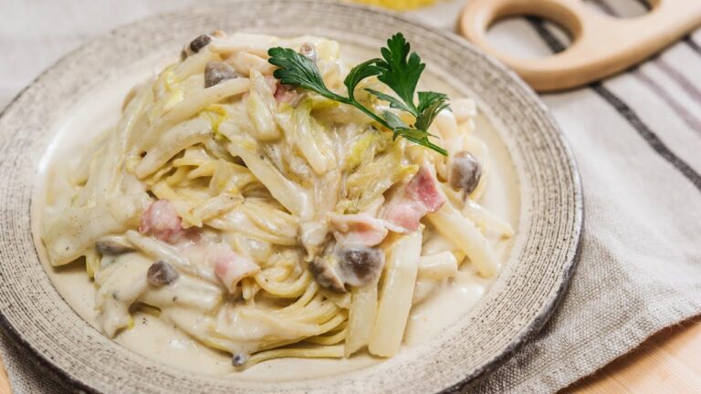 鍋野菜でつくるうま塩クリームパスタ