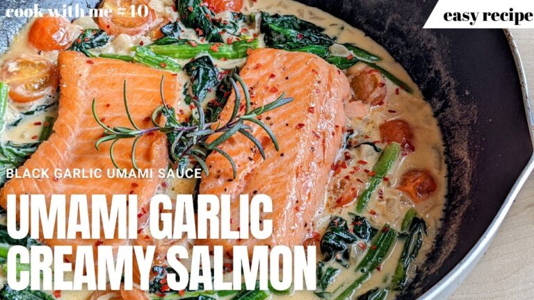 【Cook With Me #40】Easy Recipe | Umami Garlic Creamy Salmon（にんにく香るサーモンのクリーム仕立て