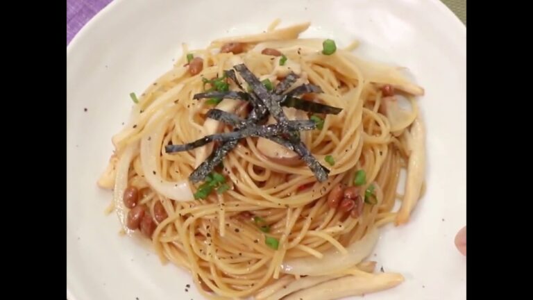 あっさり醤油で優しい味付け 絶品 きのこと納豆の和風パスタ ｜ moguna[モグナ]