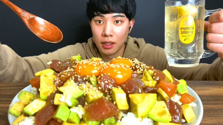 ASMRマグロのポキ丼を食べる飯テロ動画 [Mukbang/Eating Sounds]モッパン