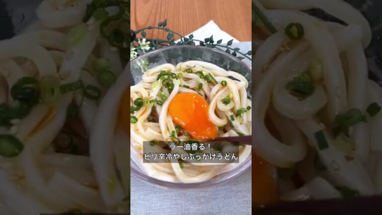 ラー油香る！ピリ辛冷やしぶっかけうどん
