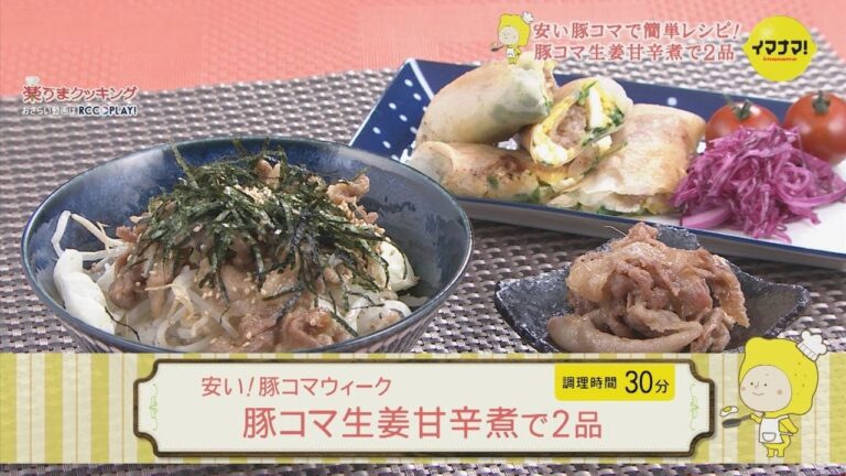安い！豚コマウィーク  豚コマ生姜甘辛煮で２品