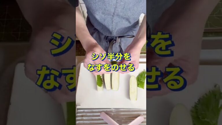 チーズがとろーりたまらん🤤【なすのシソ巻き】#Shorts #ひめりんご