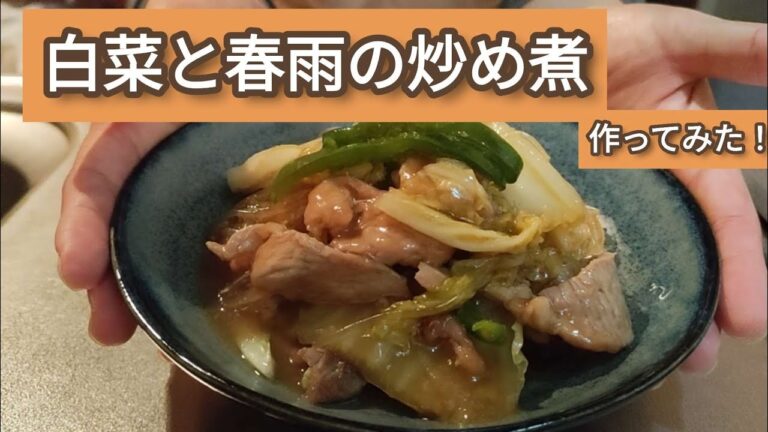 #34【簡単料理】体が温まる〜白菜と春雨の炒め煮作ってみた！程よいトロミがたまりません🤤