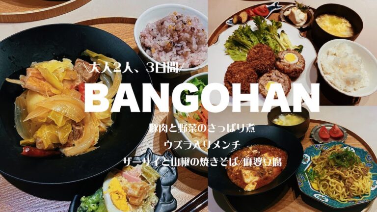 【3日間の献立】旦那が喜ぶ晩ご飯｜疲れた身体に！豚肉で作る３日間♪