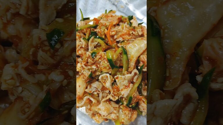 【夏におすすめ】豚肉ときゅうりのキムチ和え #shorts