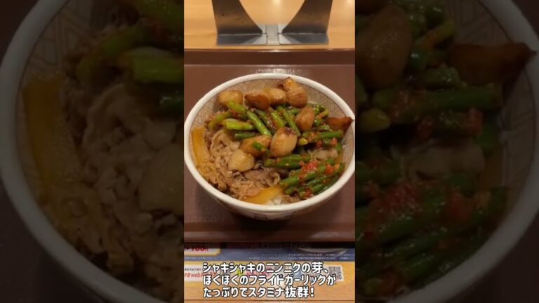 すき家の新メニュー「ダブルニンニク牛丼（600円）」がスタミナ抜群でした #shorts
