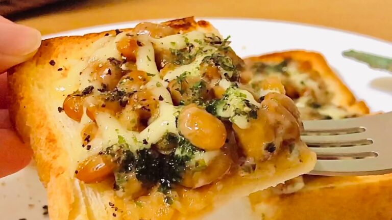 納豆マヨトーストの作り方と食べてみた【簡単朝ごはんやおやつの献立・レシピ料理】