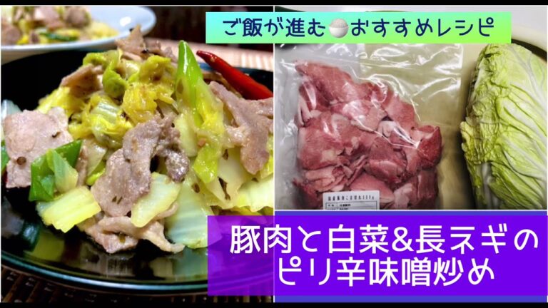 豚肉と白菜のおすすめレシピ❤️豚肉と白菜&ネギのピリ辛味噌炒め
