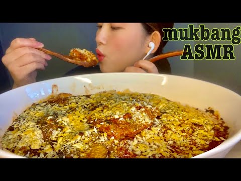 【ASMR】ハンバーグ&カレードリア🍛(咀嚼音 モッパンMukbang 먹방)