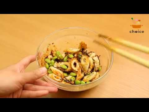 枝豆とちくわのピリ辛和え