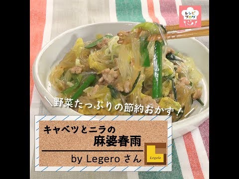 ごはんに合う簡単・節約おかず！「キャベツとニラの麻婆春雨」