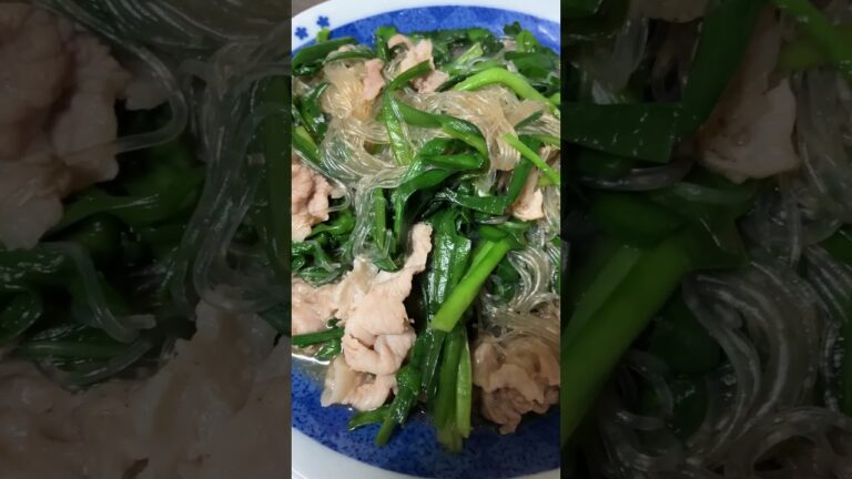 【安☆速☆旨】【エコクッキング】豚ニラ春雨　オイスター炒め