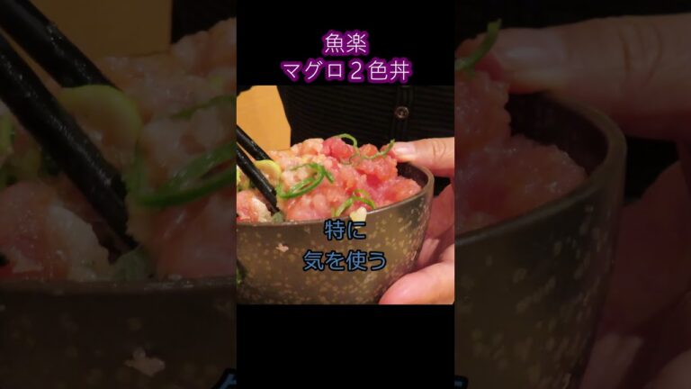 【京都 魚楽】マグロ２色丼　味よしコスパよし　淀駅前の海鮮丼専門店#Shorts