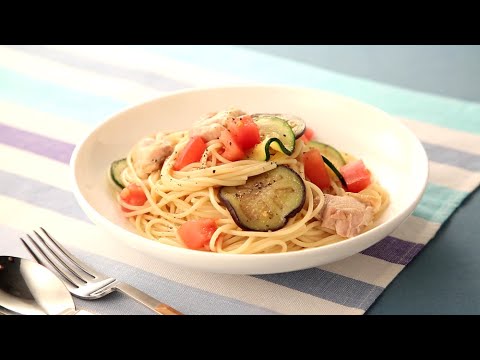 【動画レシピ】チキンと夏野菜の冷製パスタ