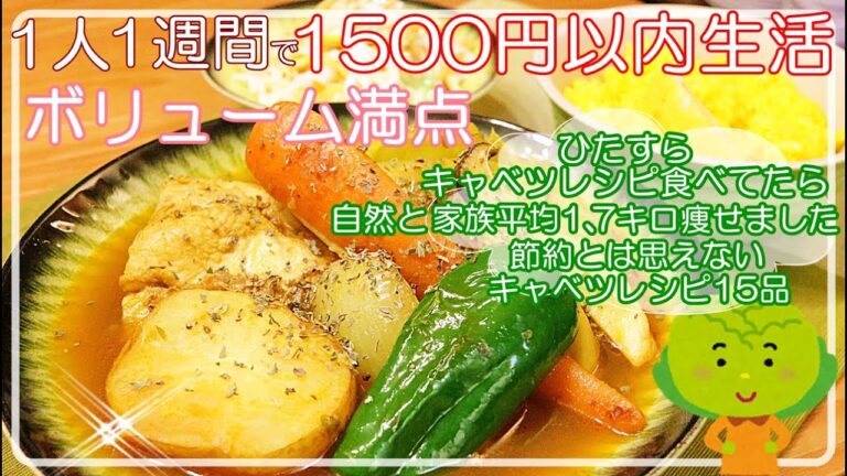 無駄なく材料使い切り【キャベツ生活1週間分の献立】概要欄からお好きなレシピにジャンプ出来ます