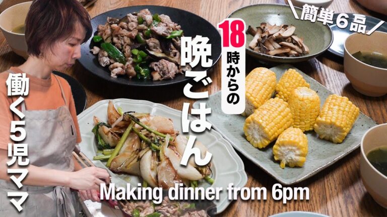 【平日夕飯6品】ご飯がすすむ！夏野菜と豚の中華炒め｜大家族ご飯｜Weekday menu by Large family dinner