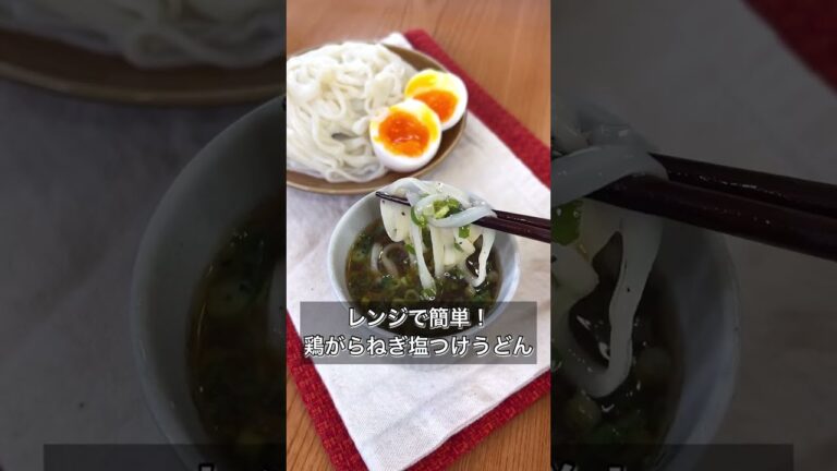 【レンジで簡単！鶏がらねぎ塩つけうどん】