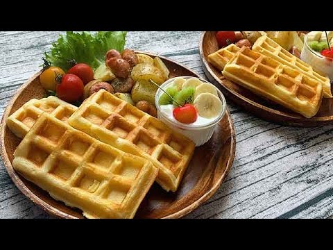 サラリーマンが出勤前に作る朝ごはん【ワッフルとジャーマンポテト】