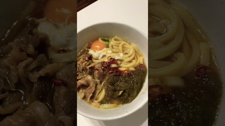 今夜の締めは、うどん水200cc 白だし大さじ一杯、牡蠣醬油大さじ一杯で、うどんだし出来ます。#shorts#肉玉うどん