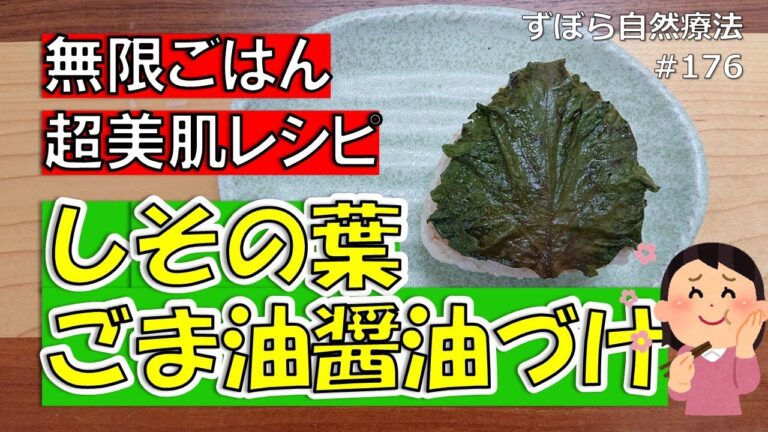 超美肌！栄養は野菜の中でもトップクラス！無限ご飯レシピ「しその葉(大葉)ごま油醤油漬け」　ずぼら自然療法#176