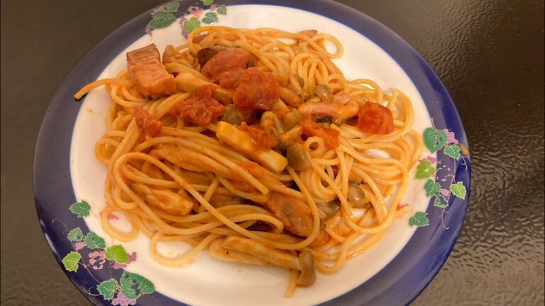 ベーコンとキノコのトマトクリームパスタをつくってみた