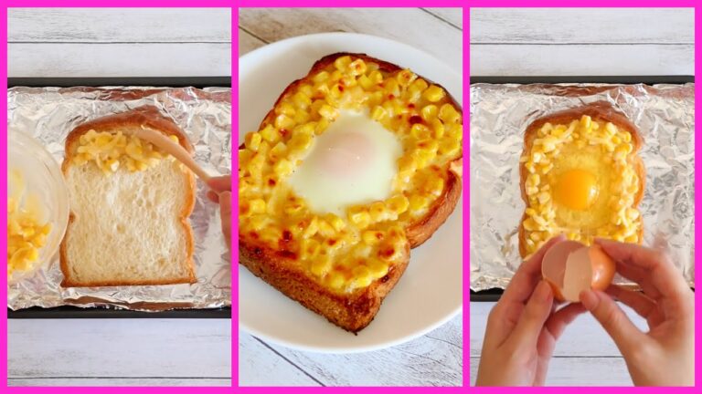 乗っけ卵のコーントースト🍞作り方。【簡単朝ごはん】美味しい✨