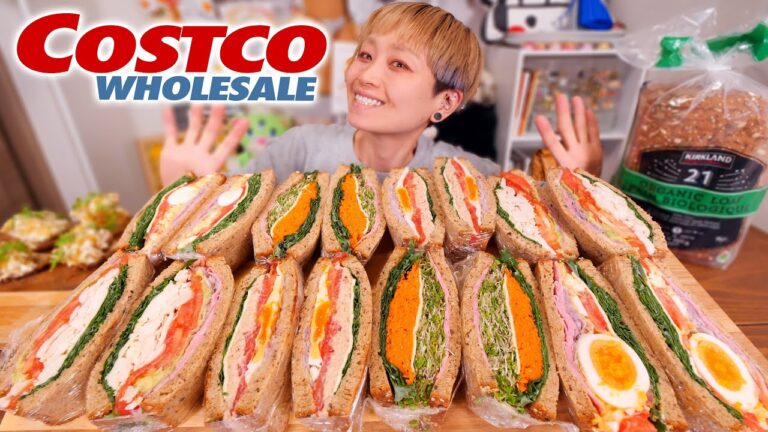 【大食い】コストコで美味いパン見つけたからおしゃれ風のサンドイッチをキメるわ。”カークランド 21穀 オーガニック 食パン”【モッパン】【MUKBANG】