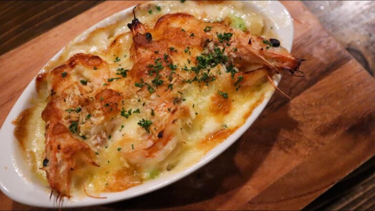 【熱々注意】エビと春キャベツのペンネグラタン　真夜中レストラン~MENU40~