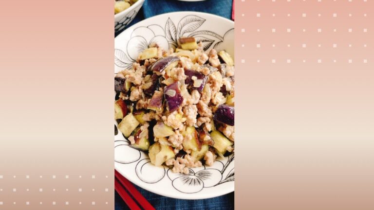 なすと挽肉の味噌そぼろ/ Eggplant and pork with miso