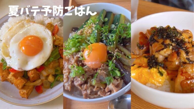 【献立記録】夏バテに負けない！ズッキーニとナスのスタミナ豚丼/照りたま親子丼/厚揚げガパオ風