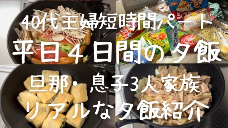 平日４日間の夕飯【購入品】【節約主婦】【ズボラ主婦】お金の事情/献立/料理
