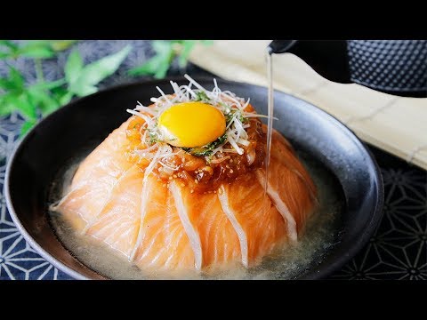 【出汁香る...🤤】サーモンユッケ茶漬け