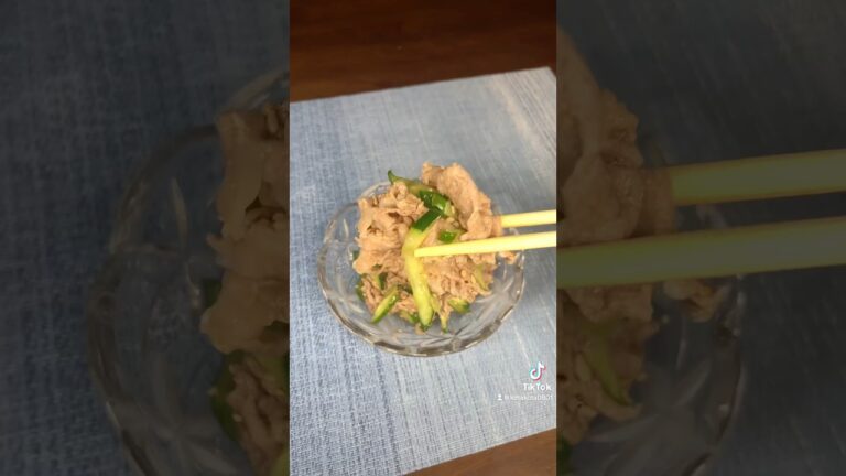 レンジで簡単！お弁当にぴったり♪ 豚しゃぶときゅうりの旨辛だれ　#お弁当レシピ #かんたんレシピ #豚しゃぶ  #アサヒドライゼロ #料理動画 #簡単料理 #簡単レシピ #レンジで簡単 #レンチン