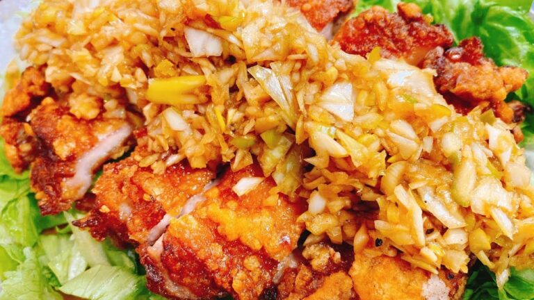 カンタンで美味しい♪『絶品 鶏からのやみつき香味ネギだれ』少ない油でもサクっとジューシー♪The best Japanese fried chicken with leek sauce