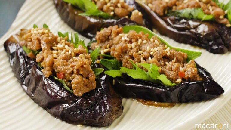 じゅわ〜っとウマい！とろとろ 揚げ なすの ピリ辛 肉味噌 のせ のレシピ 作り方