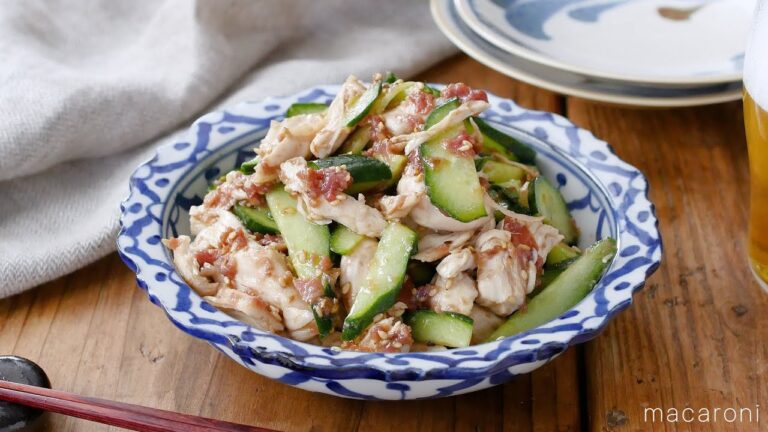 【ささみときゅうりの梅和え】レンジで完成！さっぱり副菜レシピ♪｜macaroni（マカロニ）