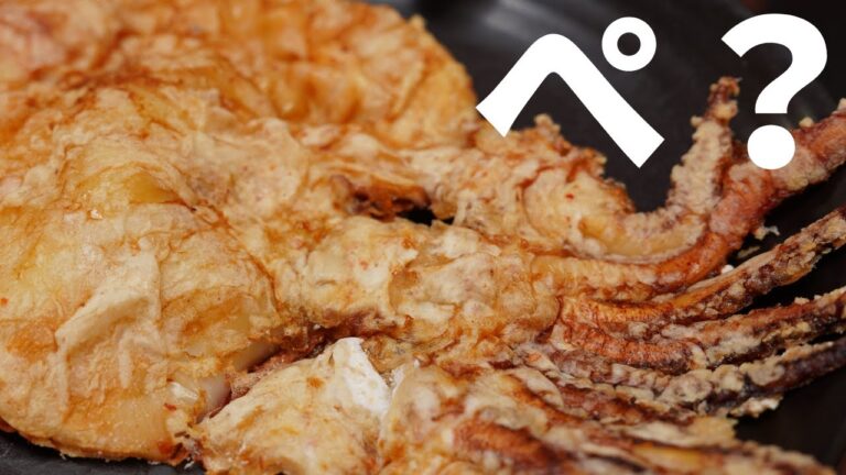 【ピリ辛】焼きたてのイカ焼きを！鉄板でプレスすると味が濃縮されて抜群のおつまみに！