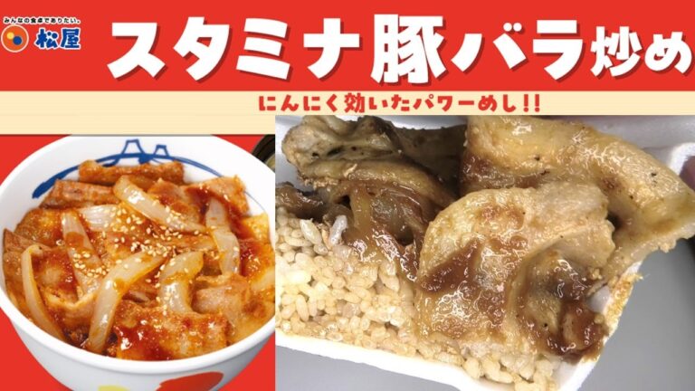 松屋のスタミナ豚バラ炒めを食べました。