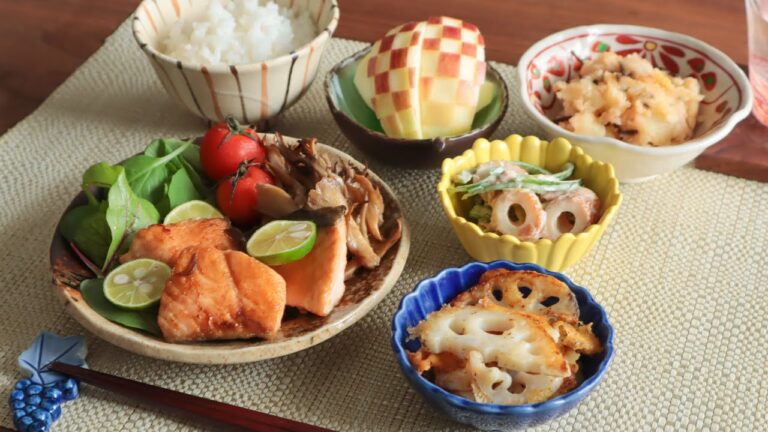 40分で4品！鮭と舞茸のバタポン焼き献立