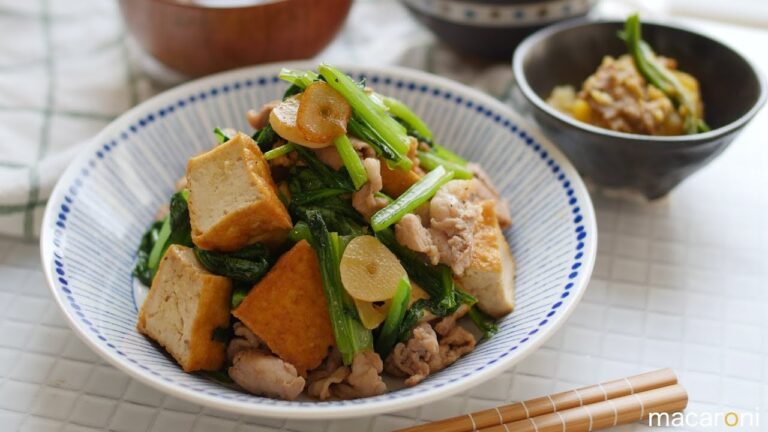 ふわっと香る♪厚揚げと 小松菜の にんにく しょうゆ 炒め のレシピ 作り方