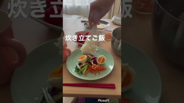 今日の朝ごはん「ゆで卵のサラダ」