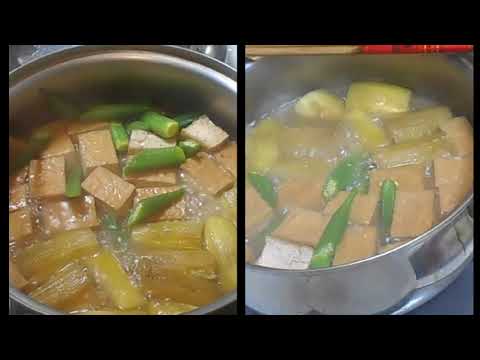 皮を剥いた茄子と厚揚げの煮物：短縮版