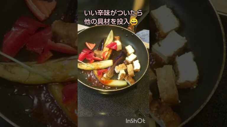 茄子と厚揚げのピリ辛炒め、少し寒い日の夕食 #shorts