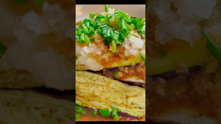 ナスのおろしポン酢　#夕飯 #和食 #ダイエット #中高年向け #酒のお供に #japanesefood #なす #大根おろし #ポン酢 #食欲がない #暑い日#夏野菜本編は概要欄から