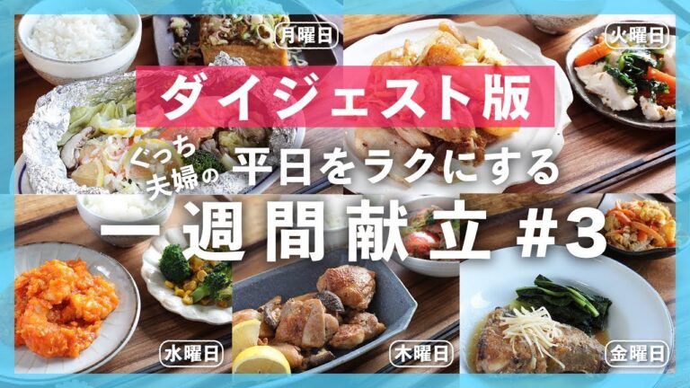 【買い物リスト付】まとめ買い食材を使いきる５つの献立！＜５日間で"5,000円"以内＞晩ごはんレシピ【#一週間献立 ＃3 | 料理動画】