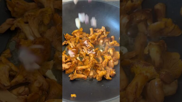 Penne pasta with chanterelle mushrooms