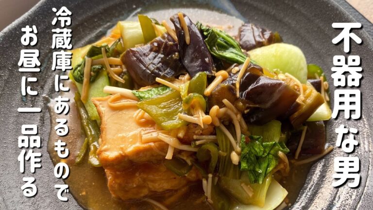 【不器用な男の手料理】なすと厚揚げの味噌炒め(0512/2024)